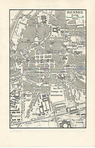LAMINA ESPASA 31048: Plano de Rennes Francia