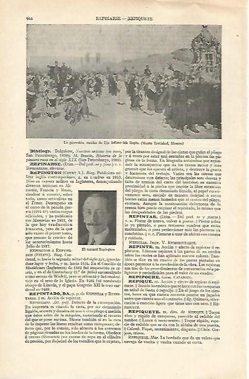 LAMINA ESPASA 31055: La procesion por Repin