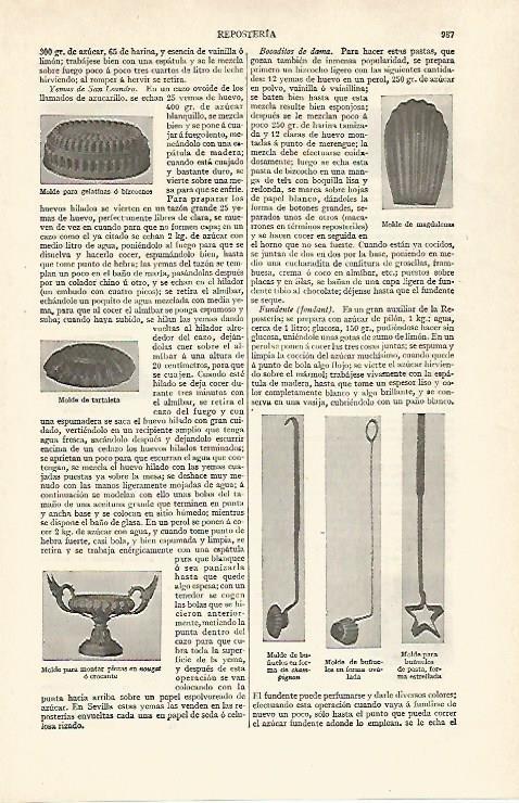 LAMINA ESPASA 31063: Moldes para reposteria