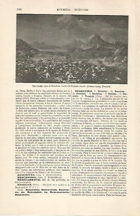 LAMINA ESPASA 31076: Una batalla cerca de Barcelona por P. Reschi