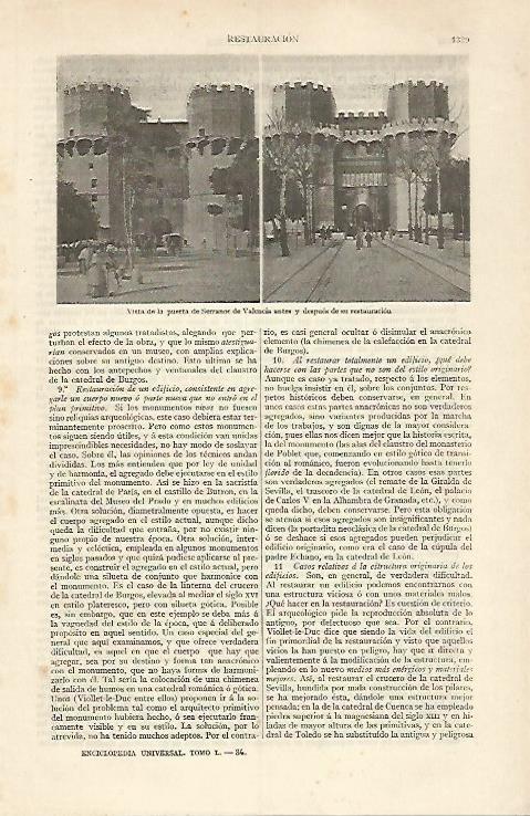 LAMINA ESPASA 31078: Puerta de Serranos en Valencia