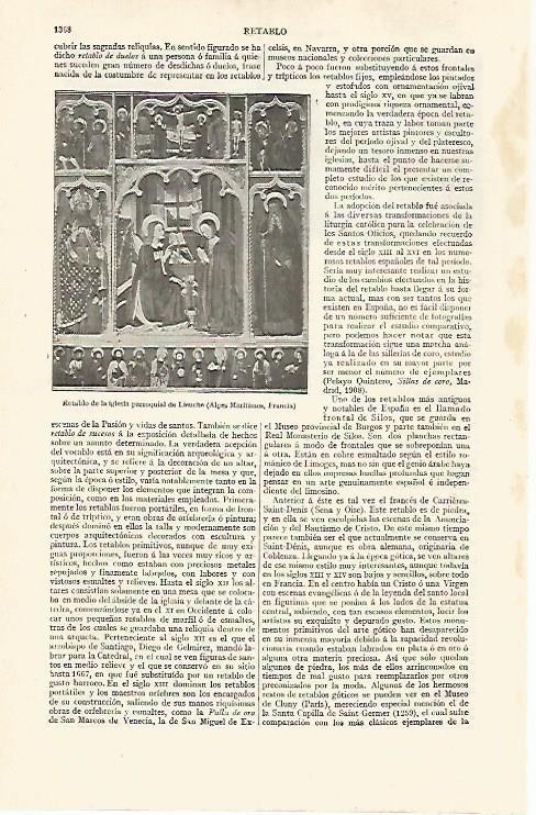 LAMINA ESPASA 31086: Retablo de la iglesia de Lieuche Francia