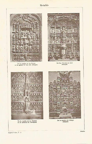 LAMINA ESPASA 31087: Retablos de Burgos Tarragona y Madrid
