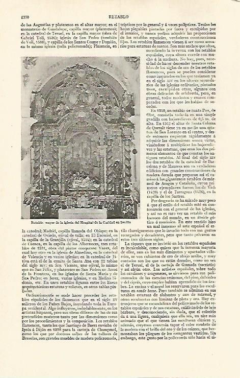 LAMINA ESPASA 31088: Retablo del Hospital de la Caridad en Sevilla