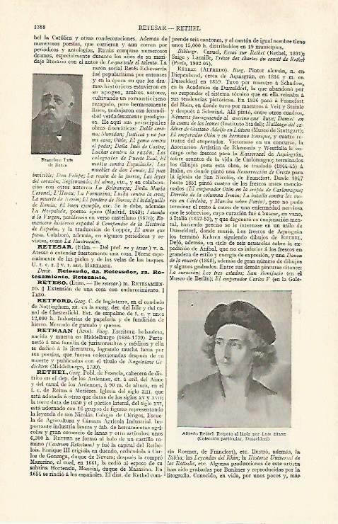 LAMINA ESPASA 31091: Alfred Rethel por L.  Blane