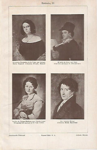 LAMINA ESPASA 31097: Retratos por Esquivel Goya V. Lopez y A. Mercar