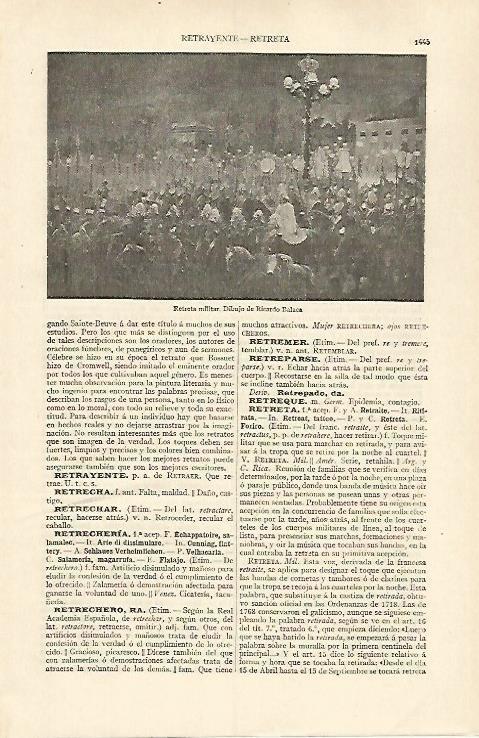 LAMINA ESPASA 31100: Retreta militar dibujo de R. Balaca
