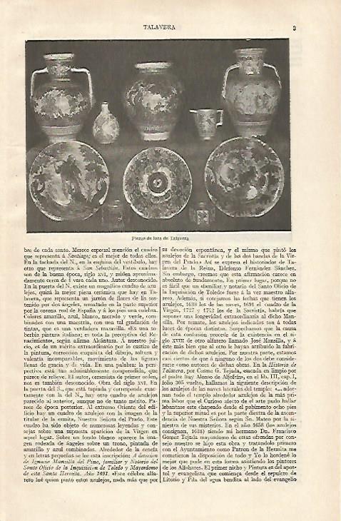 LAMINA ESPASA 31109: Piezas de loza de Talavera Toledo