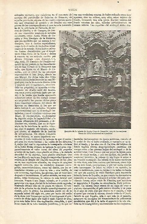 LAMINA ESPASA 31127: Retablo de la iglesia de Santa Cruz de Tenerife
