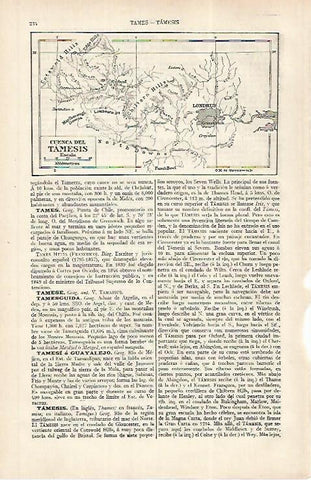 LAMINA ESPASA 31153: Mapa de la cuenca del Tamesis