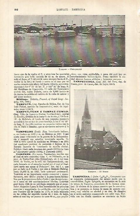 LAMINA ESPASA 31155: Vista y Museo de Tempere Finlandia