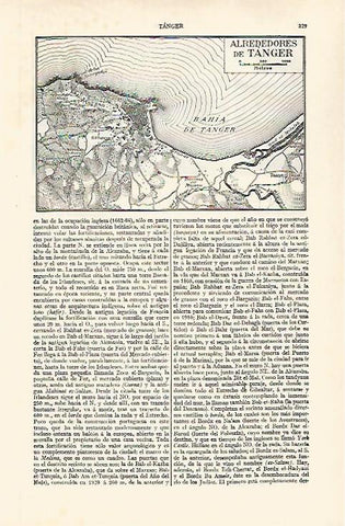 LAMINA ESPASA 31164: Mapa de los alrededores de Tanger Marruecos