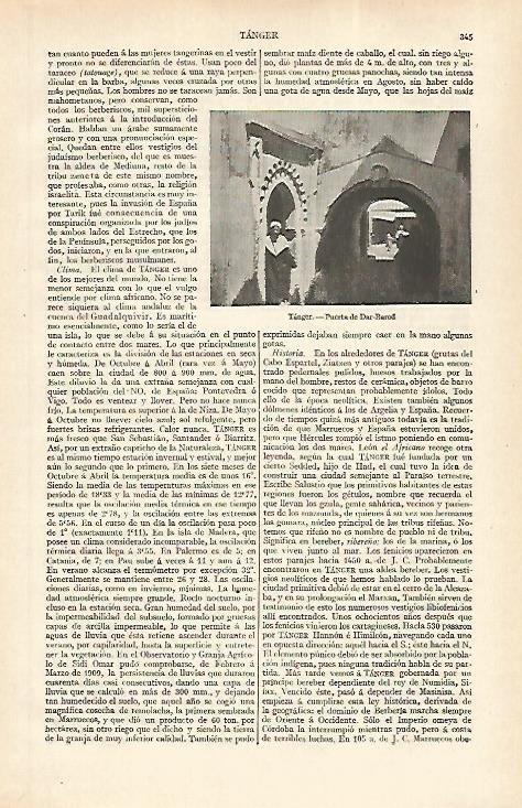 LAMINA ESPASA 31170: Puerta de Dar-Barod en Tanger Marruecos