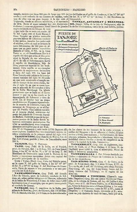 LAMINA ESPASA 31175: Plano del fuerte de Tanjore India