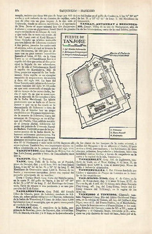 LAMINA ESPASA 31175: Plano del fuerte de Tanjore India