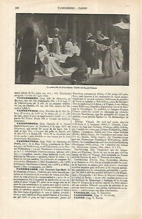 LAMINA ESPASA 31177: La rendicion de Tannhauser por F. Dicksee