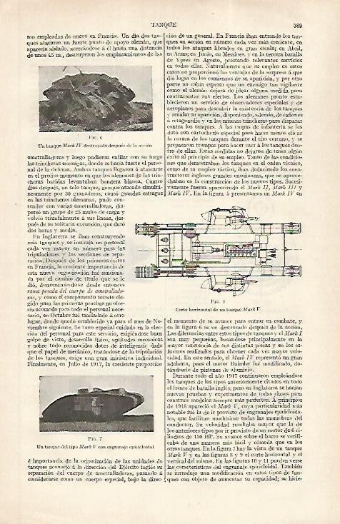 LAMINA ESPASA 31180:Tanque Mark IV y Mark V