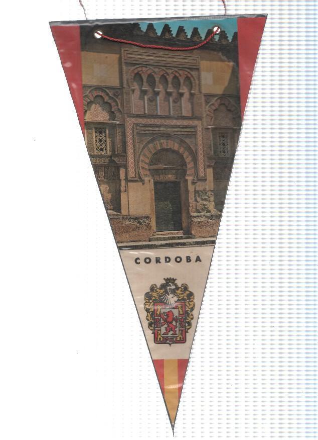 BANDERIN: CORDOBA - Imagen de la puerta de entrada a la MEZQUITA DE CORDOBA y escudo de la localidad