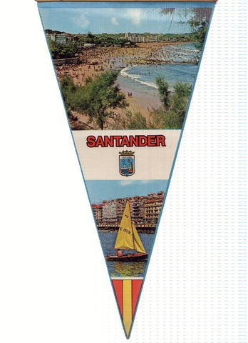 BANDERIN: SANTANDER - Diferentes vistas a doble cara, Colegiata Santillana del Mar, Teleferico Fuente De