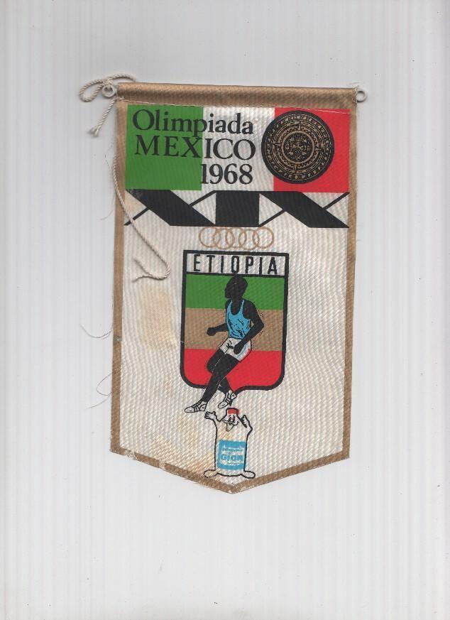 Banderin Olimpiada Mexico 1968 : Etiopia (Editor detergentes Gior)