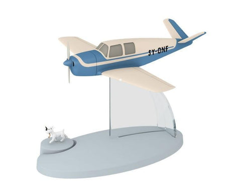 Avion Tintin con figura Milu: avion BEECHCRAFT 35 BONANZA del album El asunto Tornasol 2014 (ref. #29539)