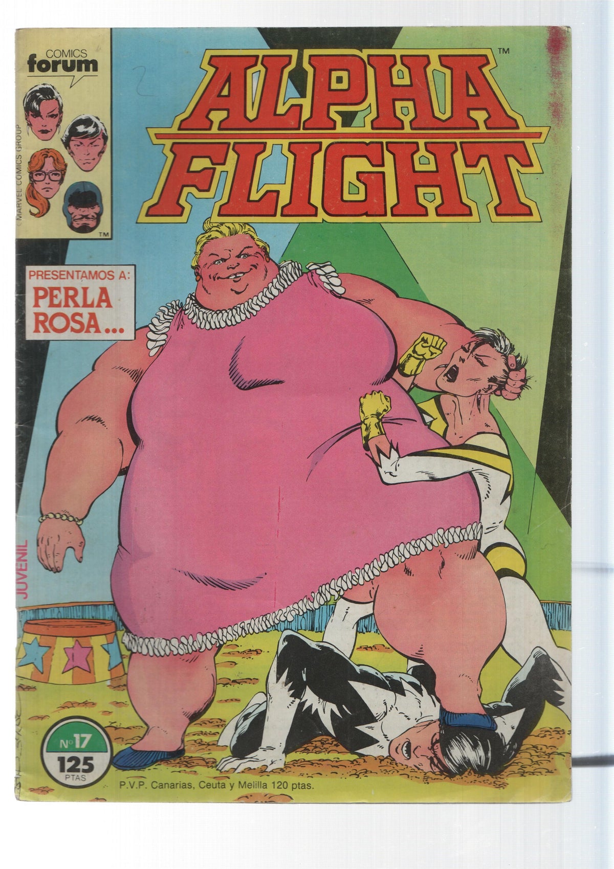 Forum, Marvel: Alpha Flight num 17 - Destruccion. Presentamos a Perla Rosa