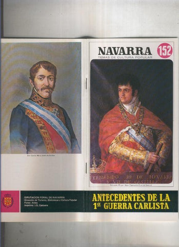 Navarra temas de cultura popular numero 152: Antecedentes de la primera guerra carlista