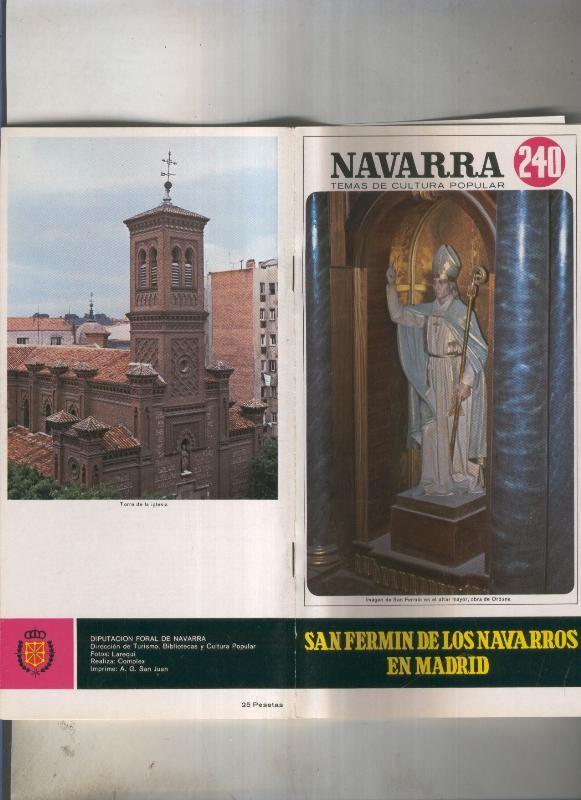 Navarra temas de cultura popular numero 240: San Fermin de los Navarros en Madrid 