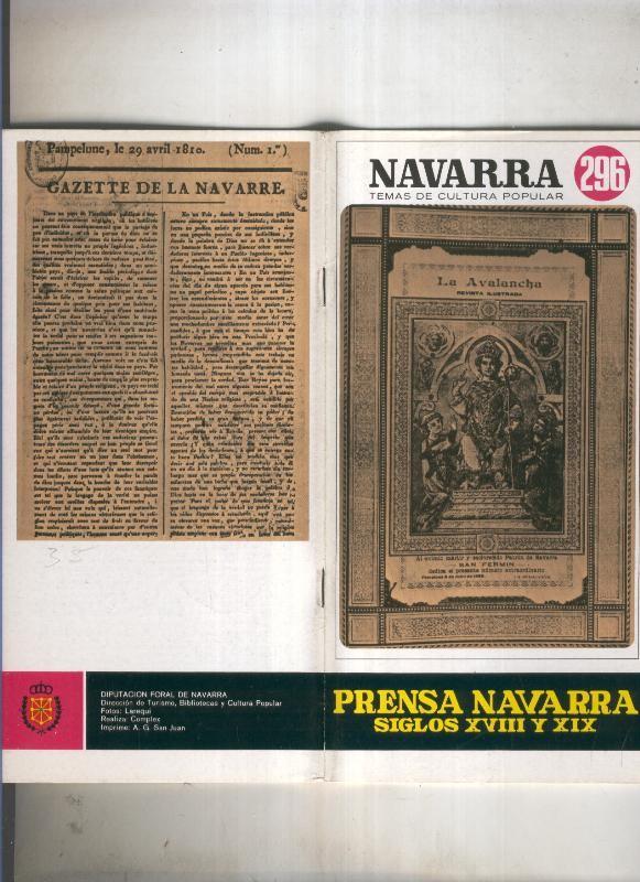 Navarra temas de cultura popular numero 296: Prensa Navarra siglos XVIII y XIX