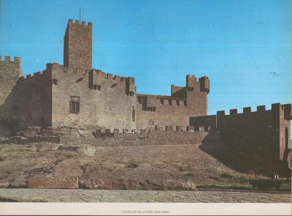 Lamina Castillos de España Edicion 1967 No.076: CASTILLO DE JAVIER (NAVARRA)