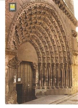Postal 048049 : Tudela (Navarra). Puerta Pintada conocida por El Juicio de la Catedral de Tudela del Siglo XII
