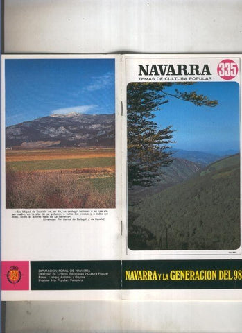 Navarra temas de cultura popular numero 335: Navarra y la generacion del 98