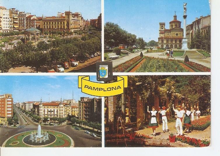 Postal 048135 : Pamplona (Navarra). Plaza del Caudillo - Mto. A la Inmaculada