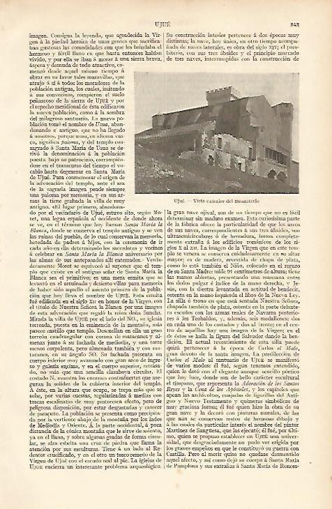 LAMINA ESPASA 12109: Monasterio de Ujue Navarra