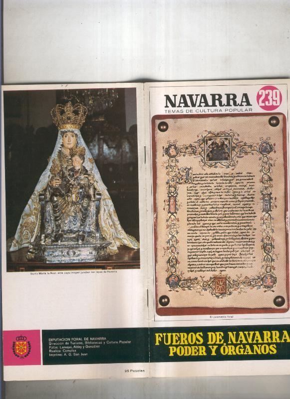 Navarra temas de cultura popular numero 239: Fueros de Navarra, poder y organos