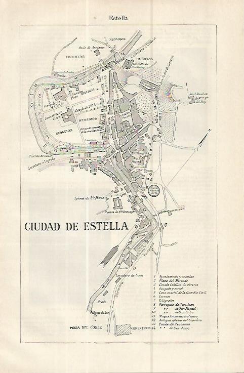 LAMINA ESPASA 16368: Plano de Estella Navarra