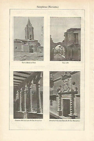 LAMINA ESPASA 18426: Vistas de Sanguesa Navarra