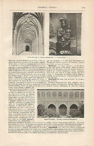 LAMINA ESPASA 7218: Vistas del Monasterio de Irache Navarra