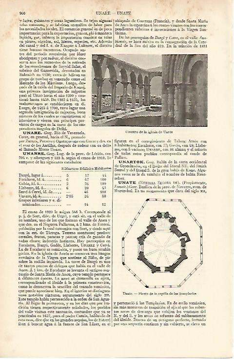 LAMINA ESPASA 12123: Claustro de la iglesia de Unate Navarra