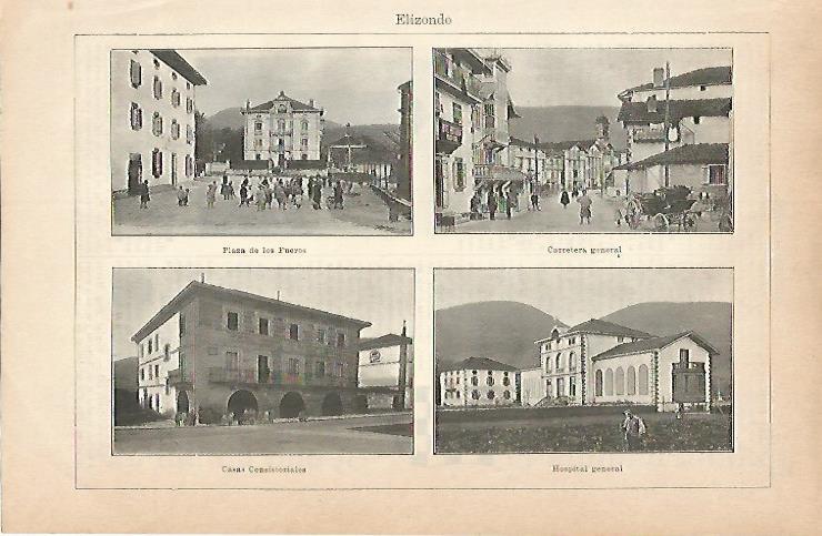 LAMINA ESPASA 6864: Vistas de Elizondo Navarra
