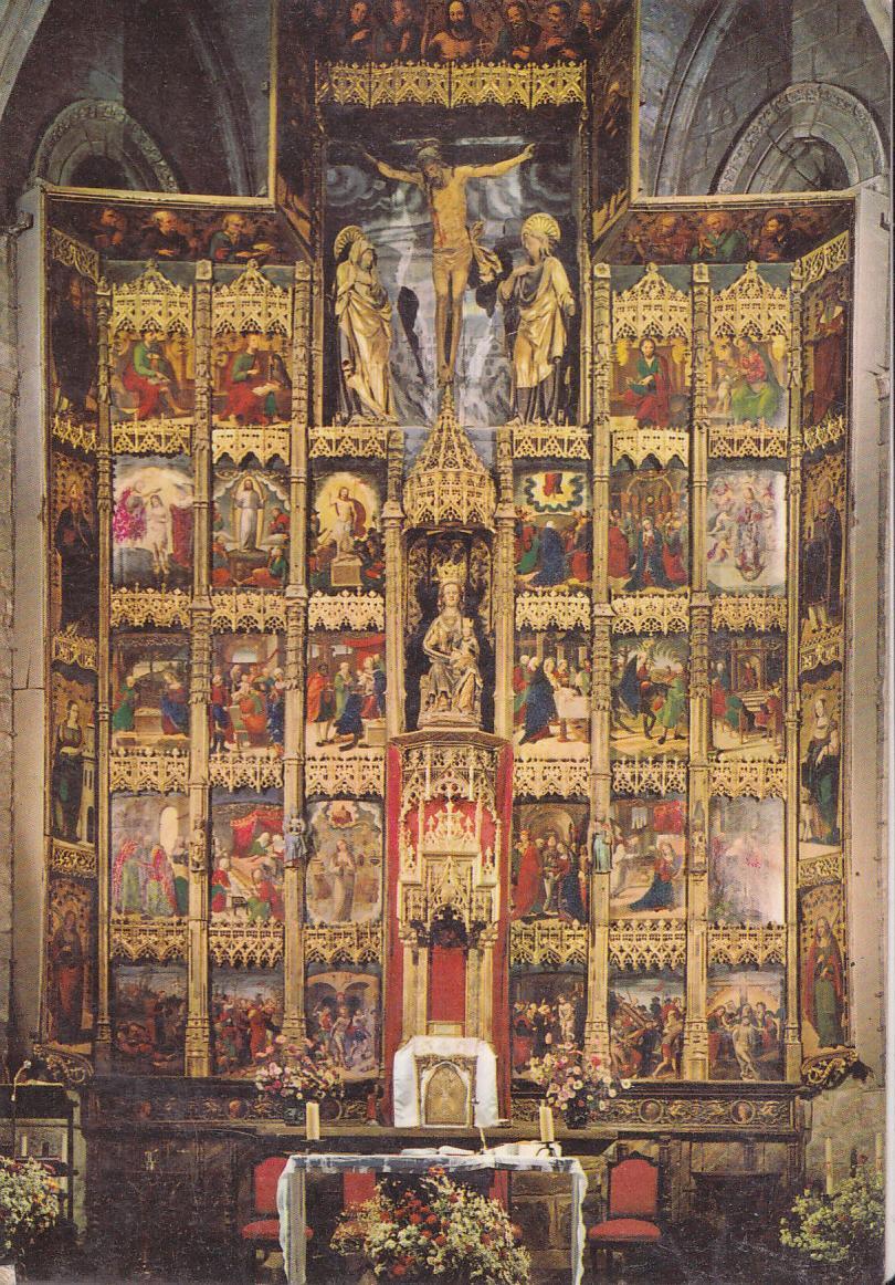 Postal 62016 : Olite (Navarra). Iglesia de Santa Maria. Retablo del siglo XVI