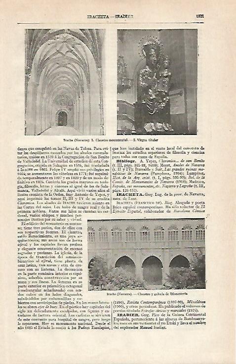 LAMINA ESPASA 20829: Monasterio de Irache Navarra