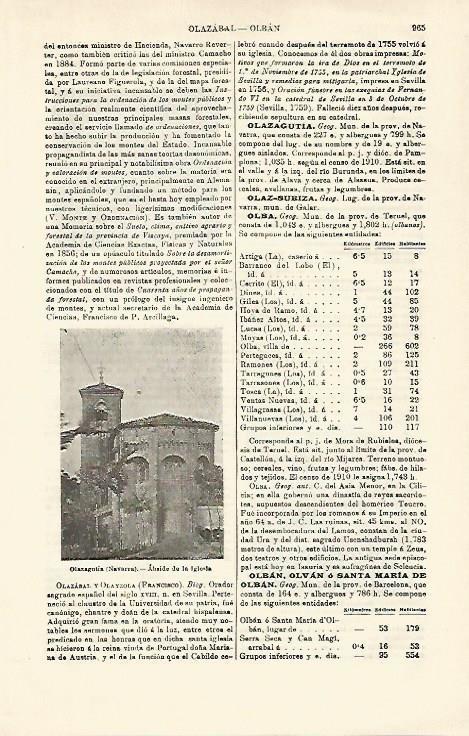 LAMINA ESPASA 21353: Iglesia de Olazagutia Navarra
