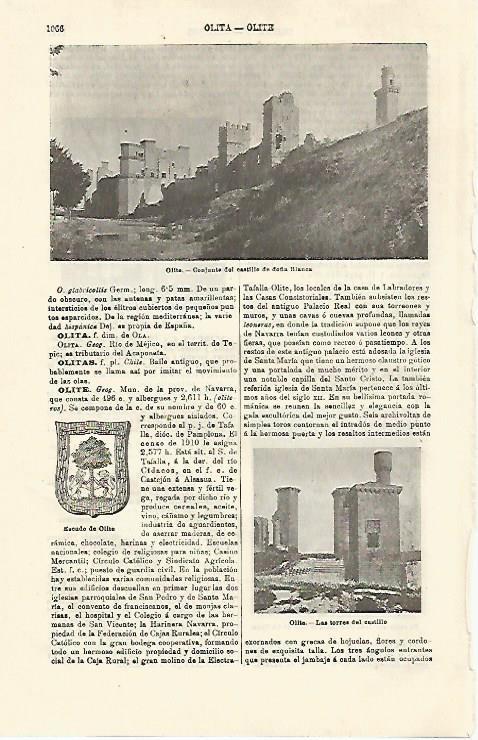 LAMINA ESPASA 21368: Castilloo de Doña Blanca en Olite Navarra