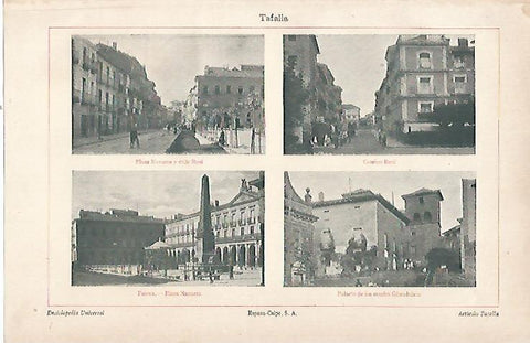 LAMINA ESPASA 22654: Plaza Navarra Camino Real y Palacio de los Condes Guenduain en Tafalla