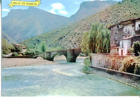 Postal 016677: NAVARRA Valle del Roncal - Rio Esca a su paso por BURGUI