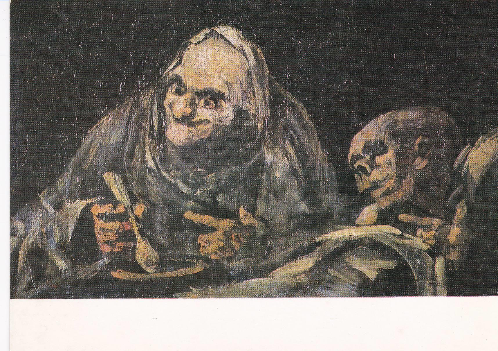 POSTAL B8646: GOYA: DOS VIEJOS COMIENDO