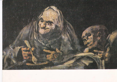 POSTAL B8646: GOYA: DOS VIEJOS COMIENDO