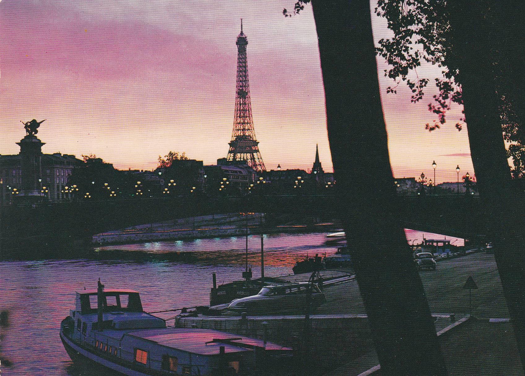 POSTAL B8675: PARIS: PUESTA DE SOL EN EL RIO SENA