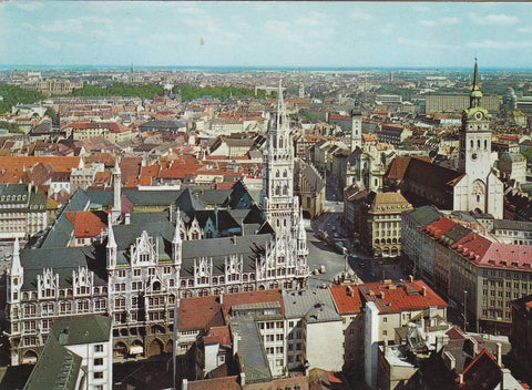POSTAL B8703: MUNIC: FRAUENKIRCHE Y MARIENPLATZ